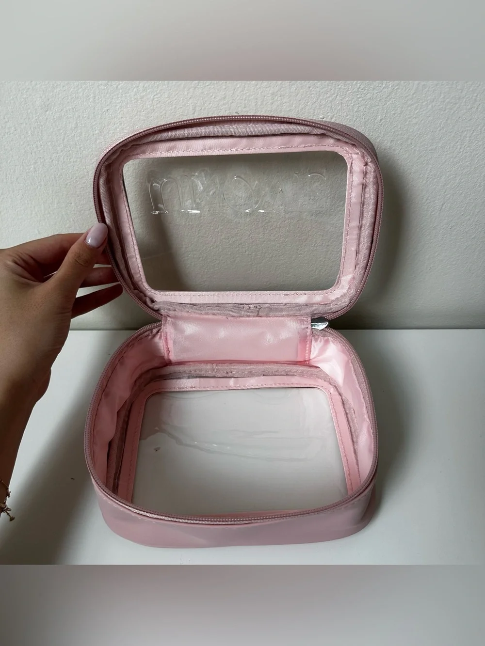 UNOVE Pink Clear Toiletry Bag